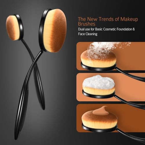 10-Piece Professional Oval Makeup Brush Set