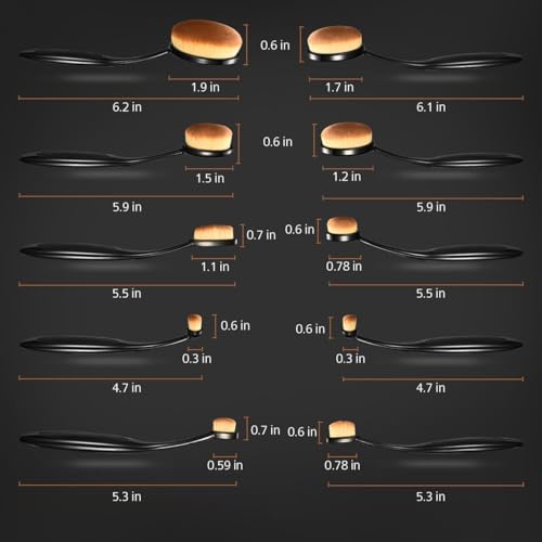 10-Piece Professional Oval Makeup Brush Set