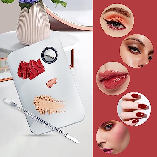 ALIOBC Stainless Steel Makeup Mixing Palette & Spatula