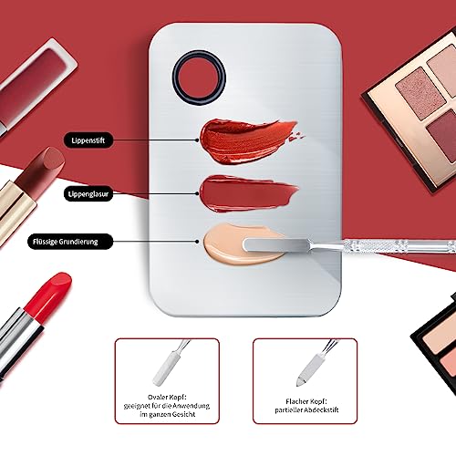 ALIOBC Stainless Steel Makeup Mixing Palette & Spatula
