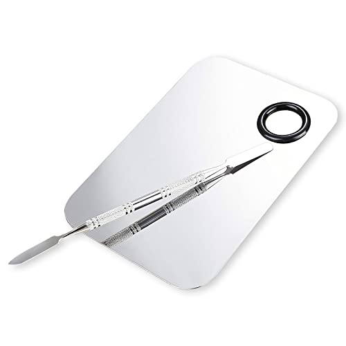 ALIOBC Stainless Steel Makeup Mixing Palette & Spatula