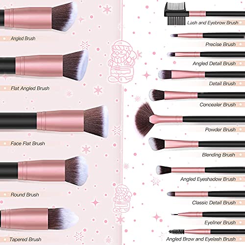 Rose Gold 16-Piece Makeup Brush & Sponge Set