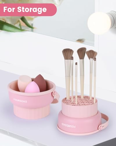 3-in-1 Silicone Makeup Brush Cleaner and Organizer