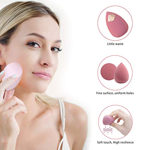 5-Piece Blending Sponge Set with Holder (Pink)