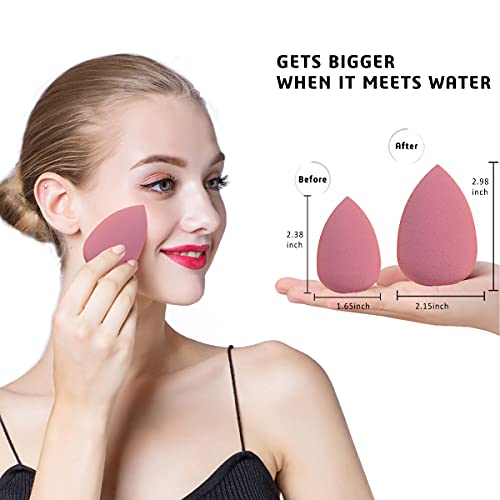 5-Piece Blending Sponge Set with Holder (Pink)