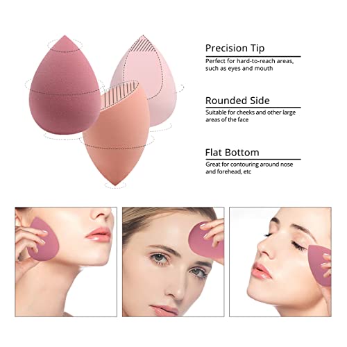 5-Piece Blending Sponge Set with Holder (Pink)