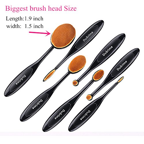 Black Oval Makeup Brush Set - 7 Pieces