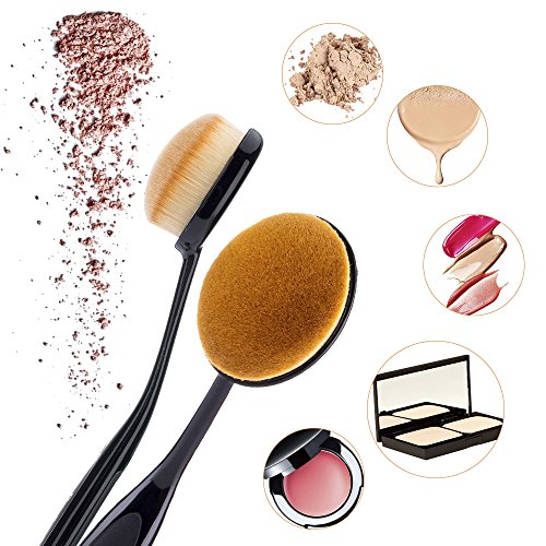 Black Oval Makeup Brush Set - 7 Pieces