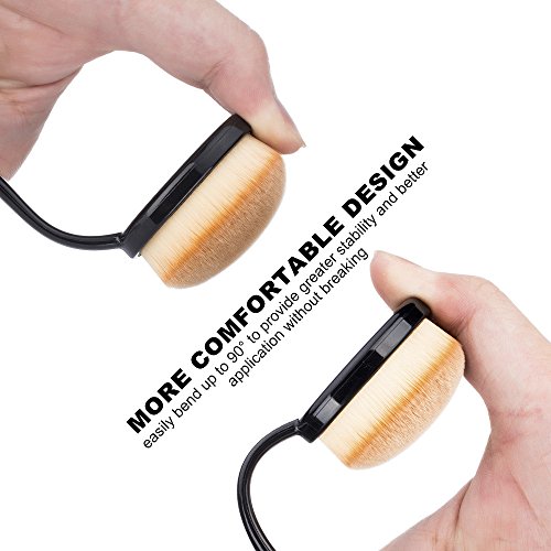 Black Oval Makeup Brush Set - 7 Pieces