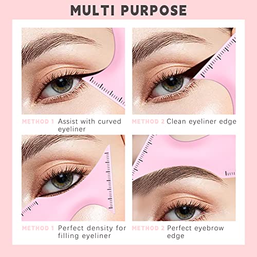 HOSAILY 5-in-1 Silicone Eyeliner Stencils - Pink