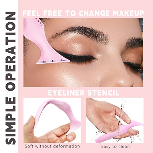 HOSAILY 5-in-1 Silicone Eyeliner Stencils - Pink