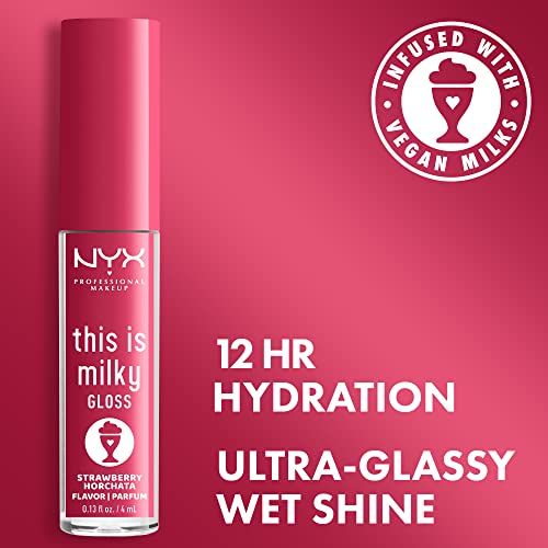 NYX Milky Gloss Lip Gloss - Strawberry Horchata