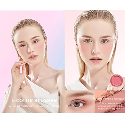 UCANBE Waterproof Matte Blusher Palette with Brush