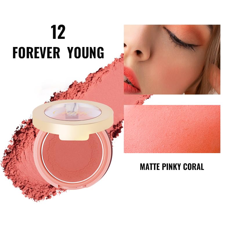 Oulac Coral Matte Blush - Lightweight & Pigmented