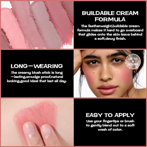 FOCALLURE Rose Marble Buildable Cream Blush Stick