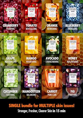 FARMSKIN Hydrating Organic Face Mask Set, 12 pcs