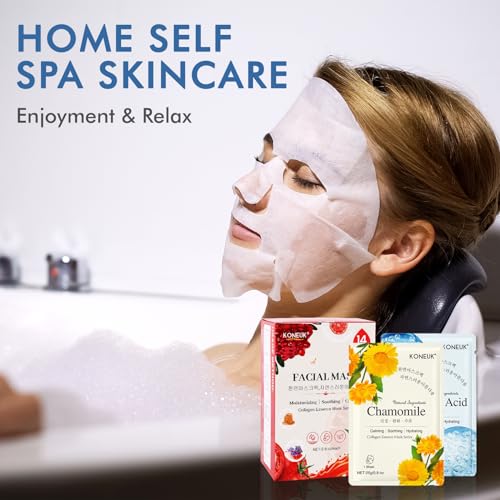 KONEUK 14 Pack Hydrating Face Masks for All Skin