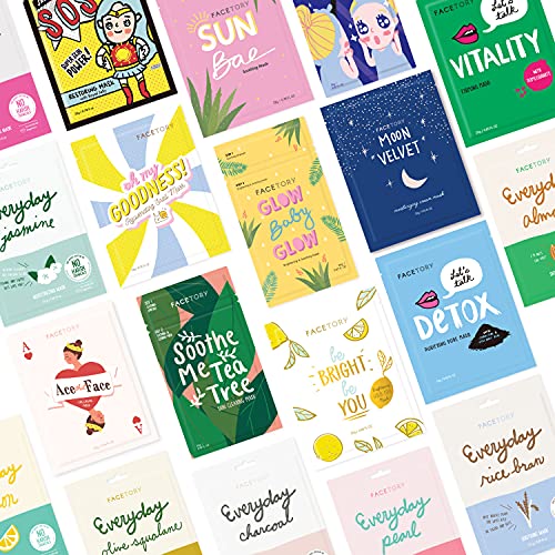 K Beauty 19-Piece Natural Sheet Mask Set