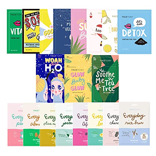 K Beauty 19-Piece Natural Sheet Mask Set