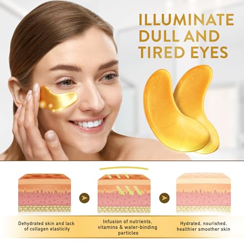 24K Gold Eye Patches for Puffy Dark Circles