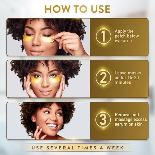 24K Gold Eye Patches for Puffy Dark Circles