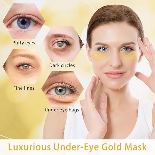 24K Gold Under Eye Patches for Puffiness & Dark Circles