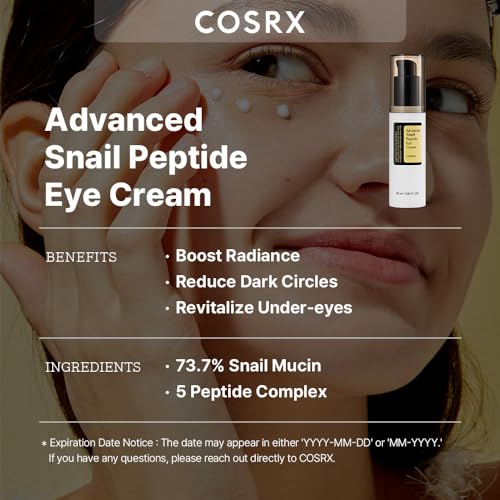 COSRX Snail Peptide Eye Cream for Brightening Skin