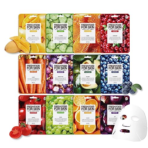 FARMSKIN Hydrating Organic Face Mask Set, 12 pcs
