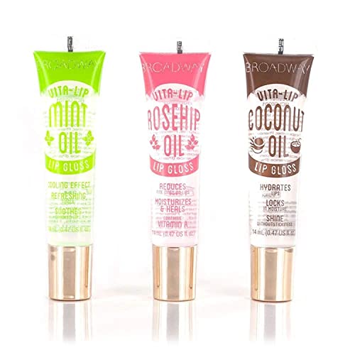 Broadway Vita-Lip Gloss Trio: Mint, Coconut, Rosehip Oil