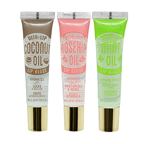 Broadway Vita-Lip Gloss Trio: Mint, Coconut, Rosehip Oil