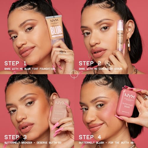 NYX Buttermelt Powder Blush, Long-Lasting Vegan Formula