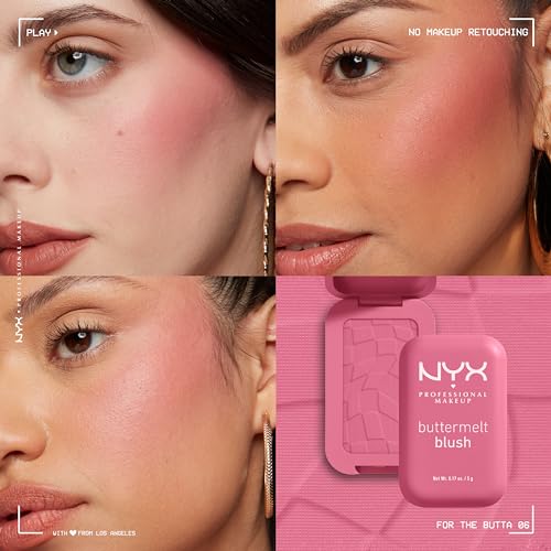 NYX Buttermelt Powder Blush, Long-Lasting Vegan Formula
