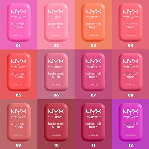 NYX Buttermelt Powder Blush, Long-Lasting Vegan Formula