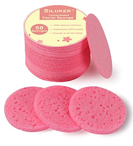 50-Pack Compressed Facial Sponges, Gentle Exfoliating Spa Sponge
