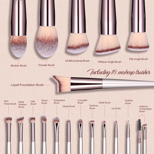 BS-MALL 18-Piece Premium Makeup Brush Set with Case