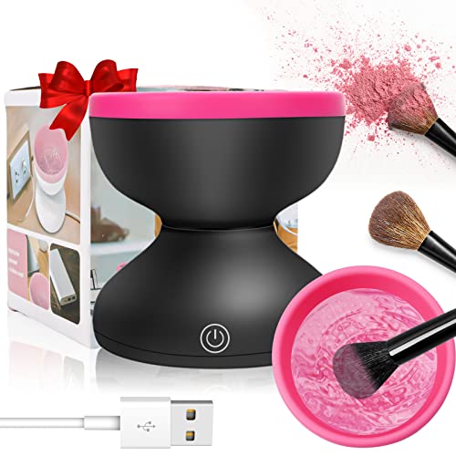 Portable Electric Makeup Brush Cleaner Spinner - Black