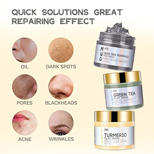 Spa Facial Mask Set with Green Tea and Dead Sea Minerals