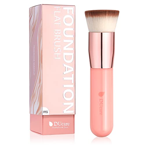 DUcare Pink Foundation Brush Flat Top Kabuki Buffing