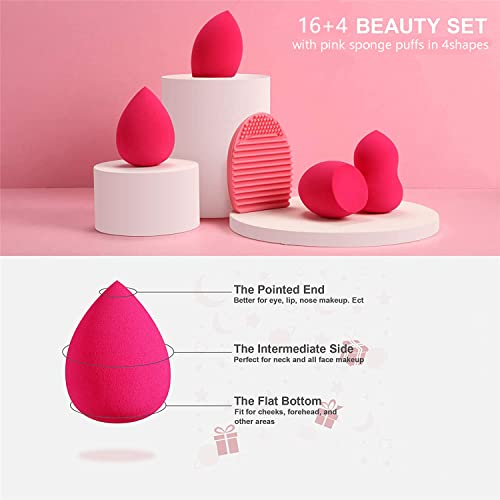 DUAIU Marble Handle Makeup Brushes Set with Sponge Blenders