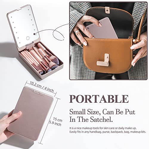 BS-MALL Travel Makeup Brush Set with LED Mirror