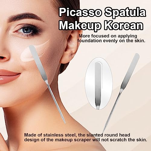 5-Piece Korean Makeup Spatula Set with Palette