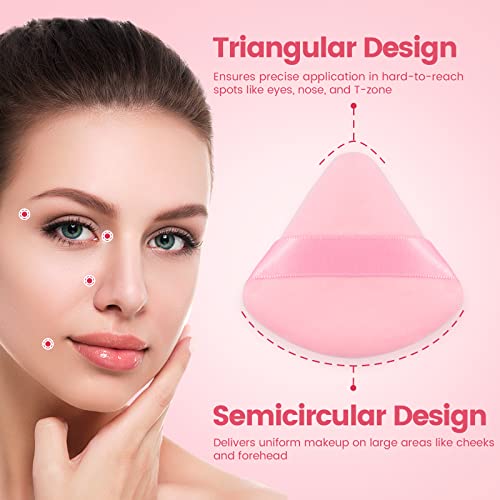 BEAKEY 12pcs Velour Triangle Makeup Puffs Set