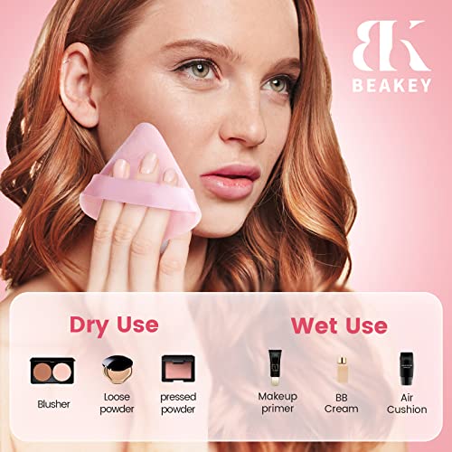 BEAKEY 12pcs Velour Triangle Makeup Puffs Set