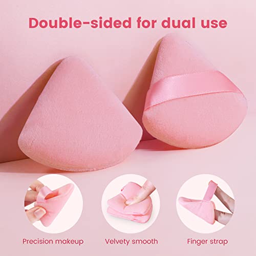 BEAKEY 12pcs Velour Triangle Makeup Puffs Set