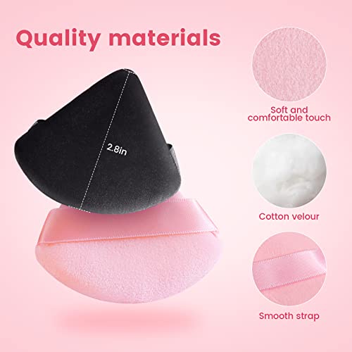 BEAKEY 12pcs Velour Triangle Makeup Puffs Set