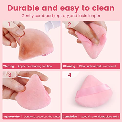 BEAKEY 12pcs Velour Triangle Makeup Puffs Set