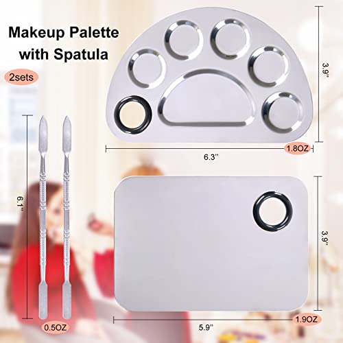 Makeup Mixing Palette Set, Stainless Steel, for Artists