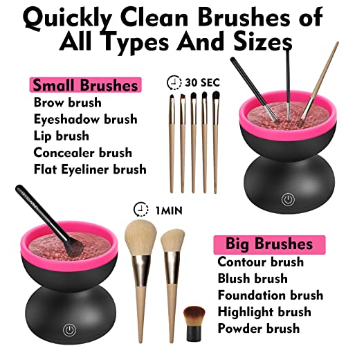 Portable Electric Makeup Brush Cleaner Spinner - Black