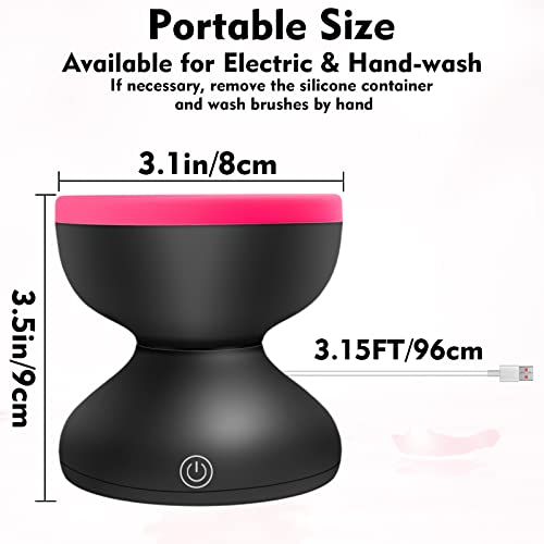 Portable Electric Makeup Brush Cleaner Spinner - Black