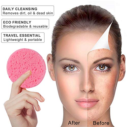 50-Pack Compressed Facial Sponges, Gentle Exfoliating Spa Sponge